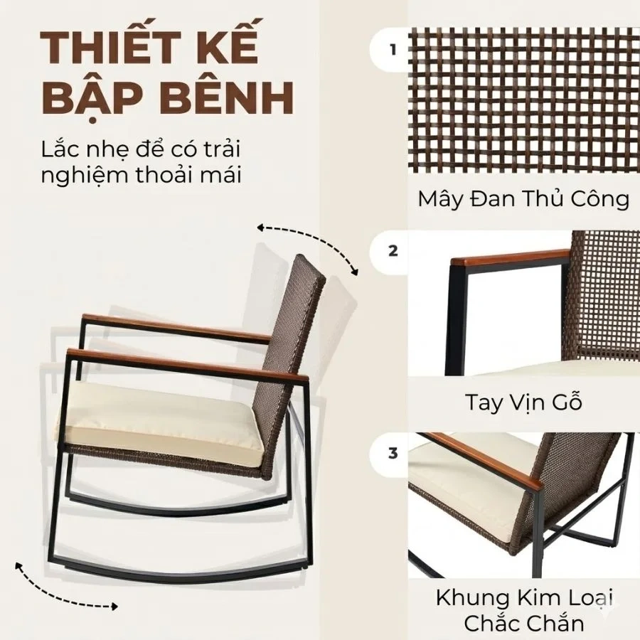Bộ Ghế Bập Bênh Thư Giãn Ngoài Trời Made4Home – Patio Bistro Set 25 Bộ Ghế Bập Bênh Thư Giãn Ngoài Trời Made4Home – Patio Bistro Set