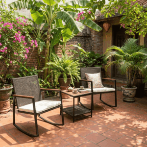 Home 36 Bộ Ghế Bập Bênh Thư Giãn Ngoài Trời Made4Home – Patio Bistro Set
