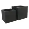 Rhine Square Poly Planter (Set Of 2) – Black 12 Rhine Square Poly Planter (Set Of 2) – Black