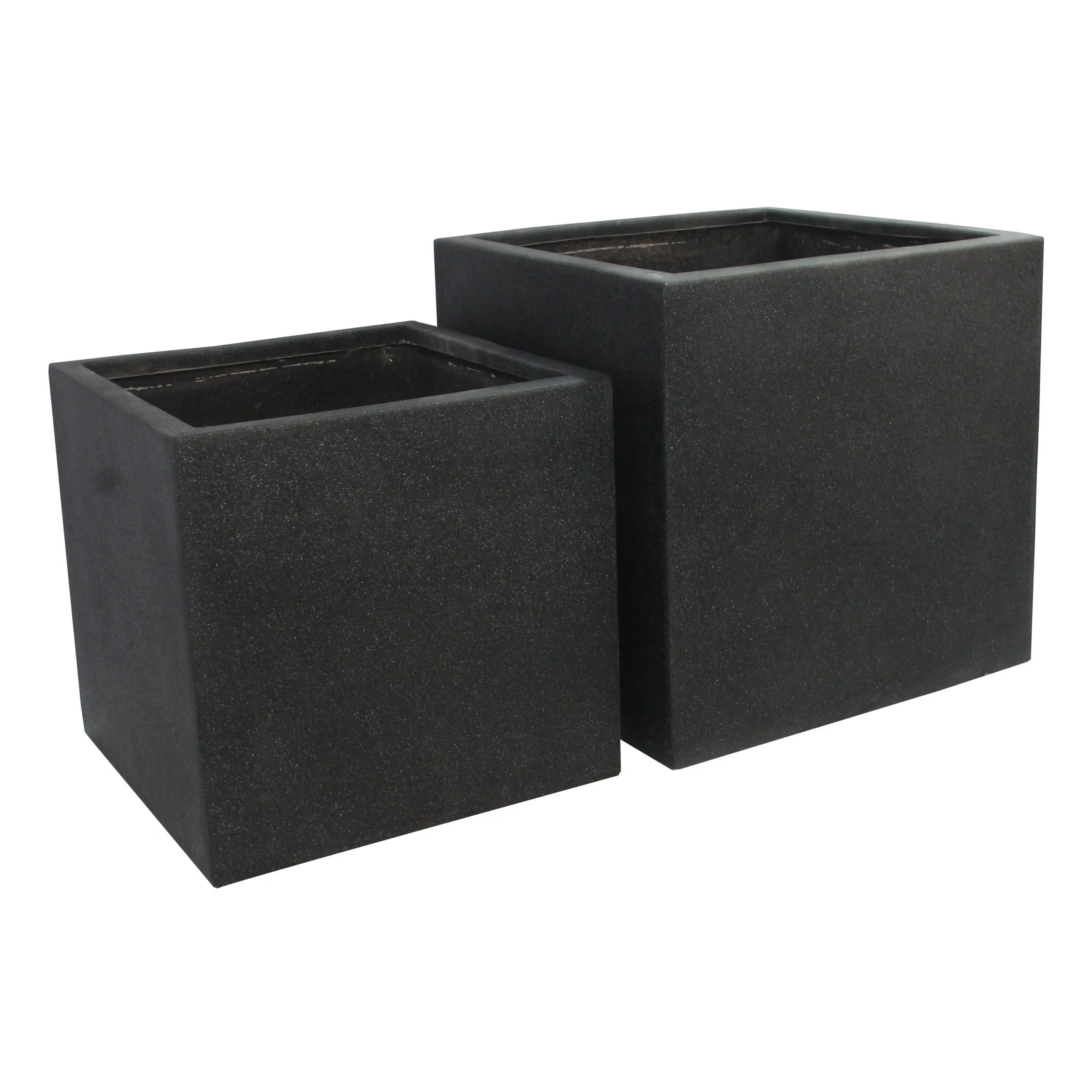 Rhine Square Poly Planter (Set Of 2) – Black 2 Rhine Square Poly Planter (Set Of 2) – Black - Ảnh 2