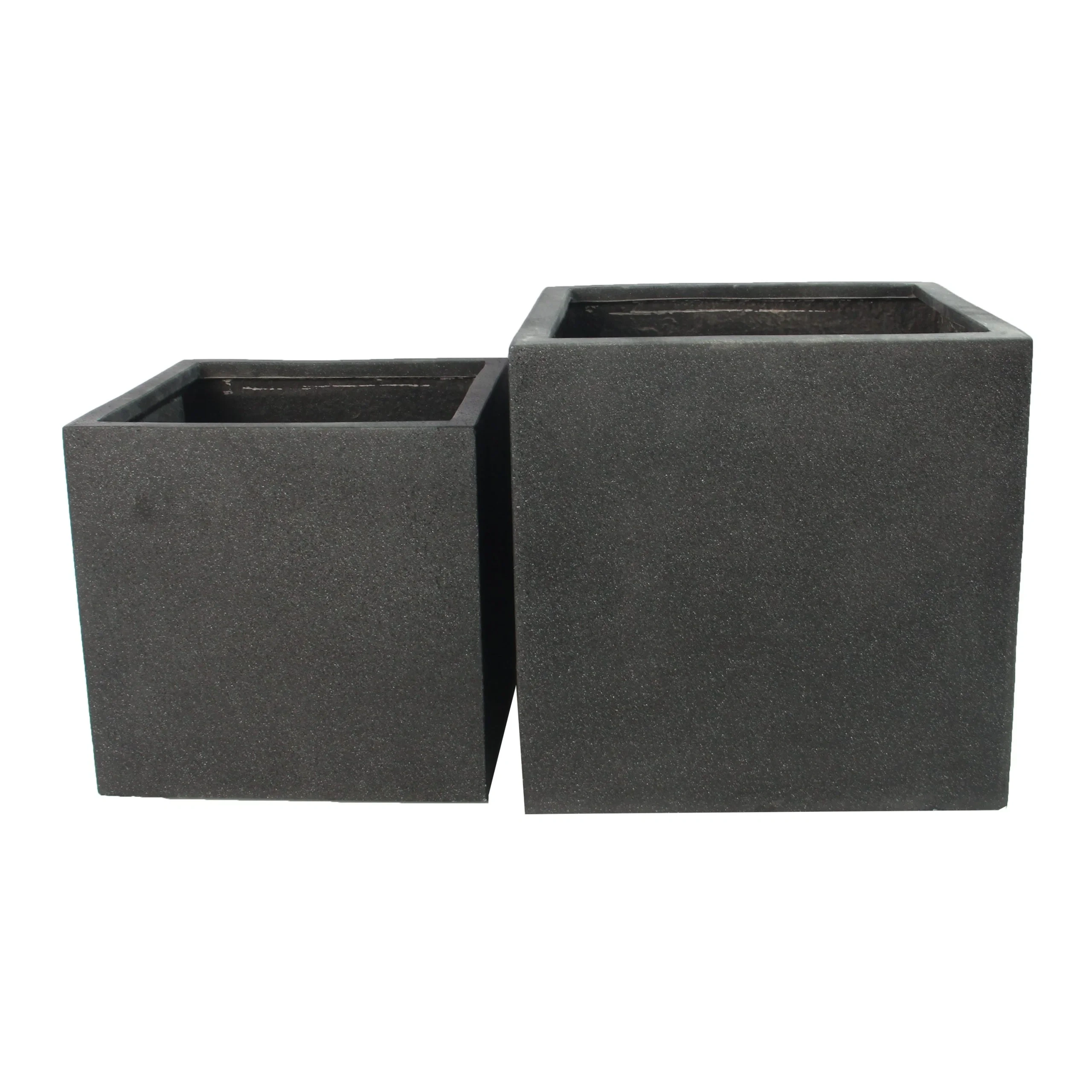 Rhine Square Poly Planter (Set Of 2) – Black 3 Rhine Square Poly Planter (Set Of 2) – Black - Ảnh 3