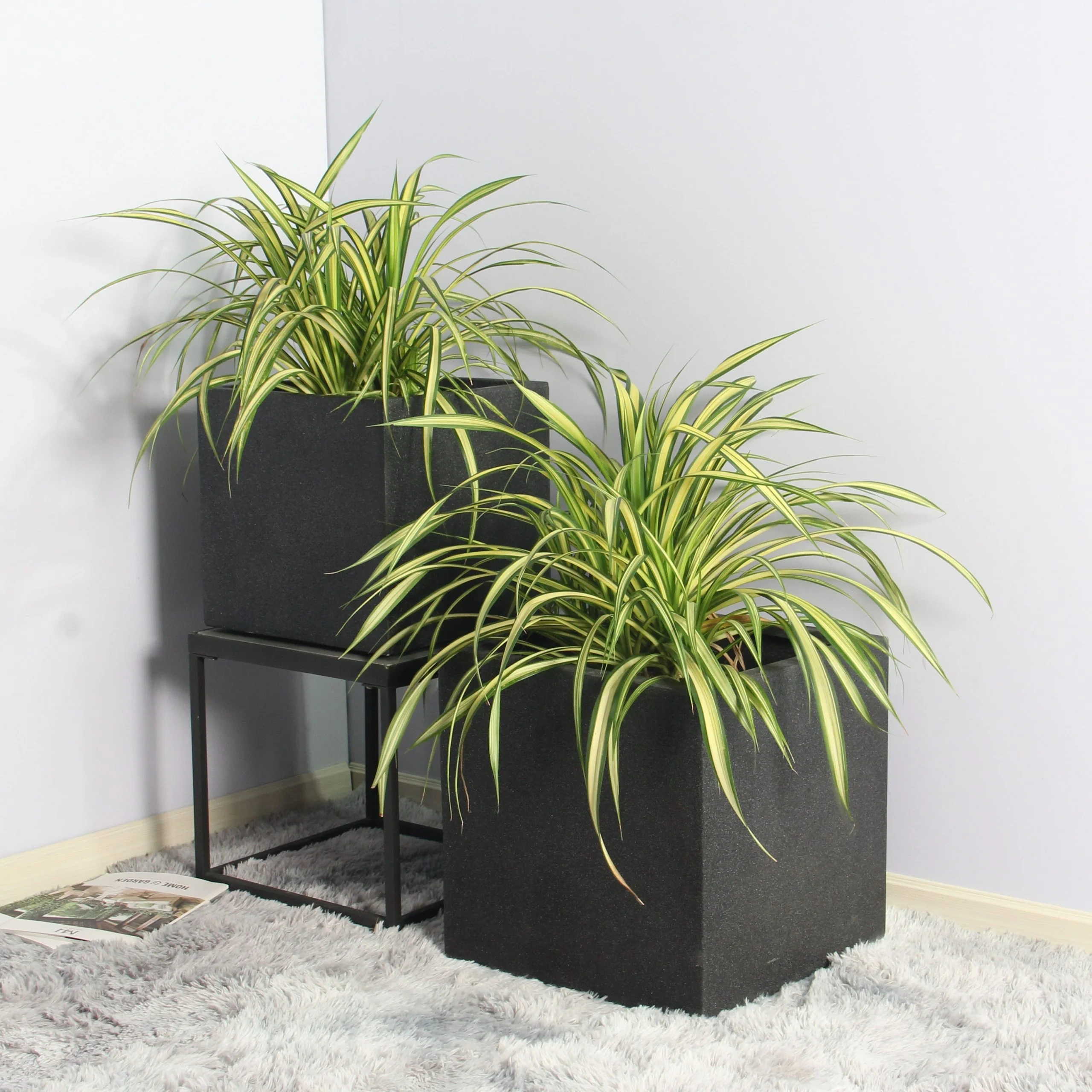Rhine Square Poly Planter (Set Of 2) – Black 7 Rhine Square Poly Planter (Set Of 2) – Black - Ảnh 7