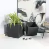 Rhine Square Poly Planter (Set Of 2) – Black 19 Rhine Square Poly Planter (Set Of 2) – Black