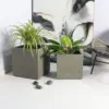 Rhine Square Poly Planter (Set Of 2) – Grey 18 Rhine Square Poly Planter (Set Of 2) – Grey