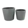 Rugen Cylindrical Round Poly Planter (Set Of 2) – Dark Grey