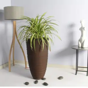 Shine Urn Poly Planter (Set Of 2) – Red Brown