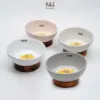 Chén Ăn Thú Cưng Gốm Sứ Kèm Đế Gỗ – Thiết Kế Nâng Cao, An Toàn Cho Chó Mèo