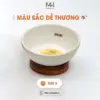 Chén Ăn Thú Cưng Gốm Sứ Kèm Đế Gỗ – Thiết Kế Nâng Cao, An Toàn Cho Chó Mèo