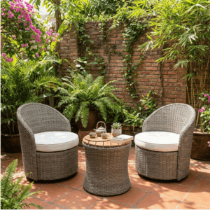 Home 96 Bộ Bistro Set Ngoài Trời 2 Ghế 1 Bàn Mây Nhựa Made4Home