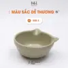 Chén Ăn Thú Cưng Nâng Cao Kèm Kệ Gỗ – Thiết Kế Tai Mèo Đẹp, Chống Gù, An Toàn Cho Chó Mèo