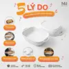 Khay nướng sứ Snow Made4Home có tay cầm chịu nhiệt cao