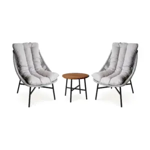Home 46 Bộ Bàn Ghế Ban Công Ngoài Trời 2 Ghế Thư Giãn Kèm Bàn Tròn – Thiết Kế Hiện Đại, Sang Trọng