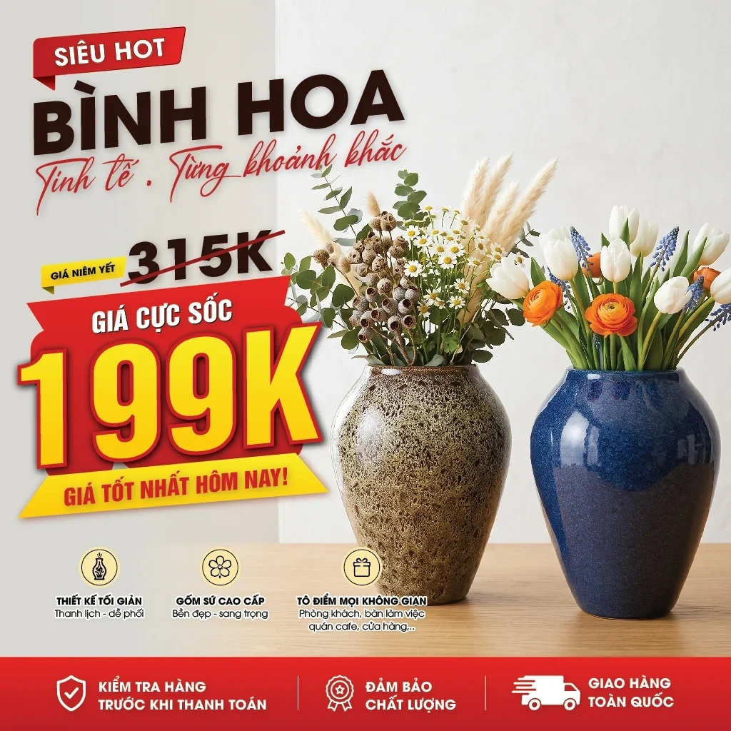 Bình Gốm Để Bàn Đẹp – Mẫu Trang Trí Sang Trọng Cho Gia Đình 1 Bình Gốm Để Bàn Đẹp – Mẫu Trang Trí Sang Trọng Cho Gia Đình