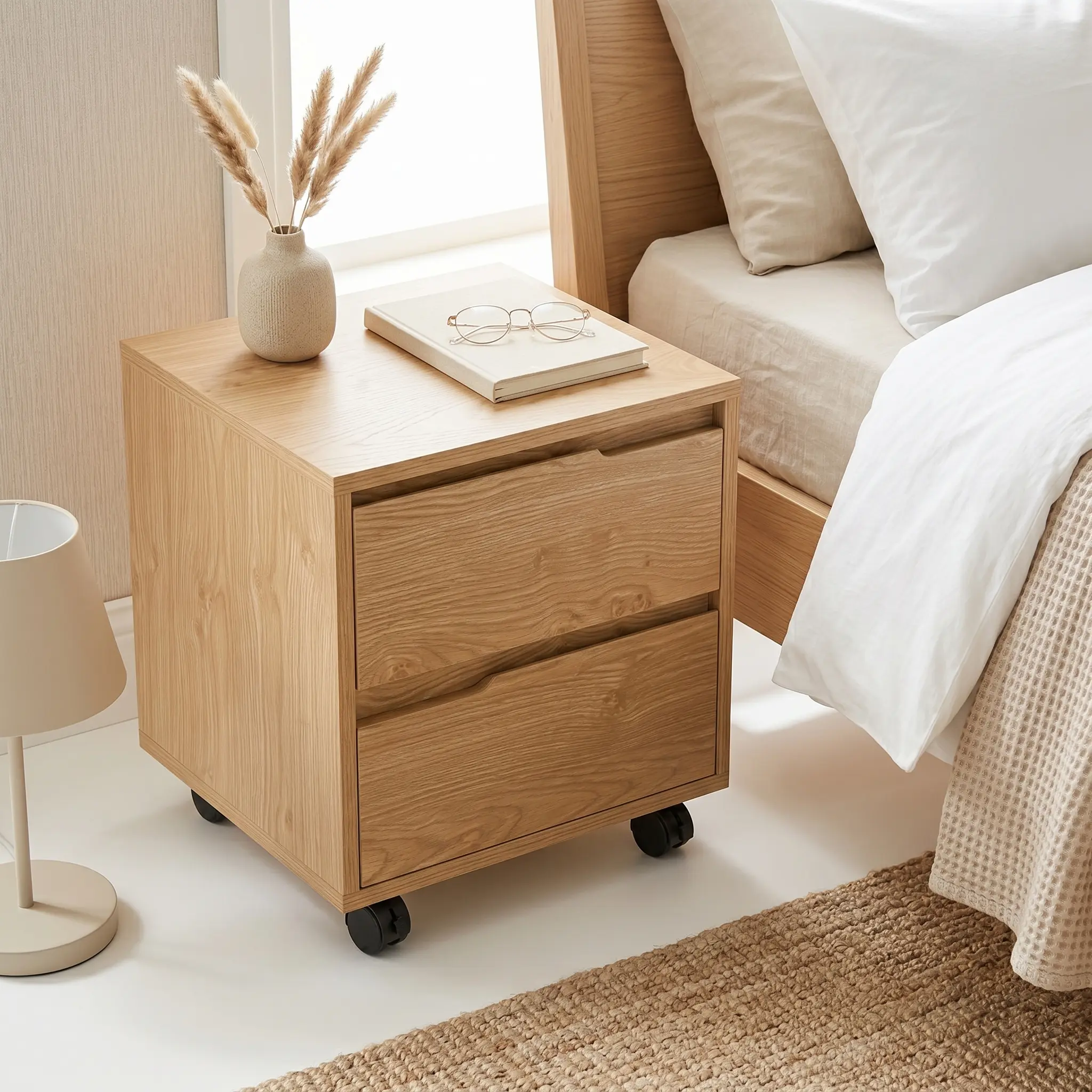 Tab 2 ngăn có bánh xe Aura Gỗ MDF 17 Tab 2 ngăn có bánh xe Aura Gỗ MDF - Ảnh 17