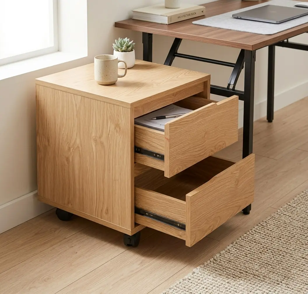 Tab 2 ngăn có bánh xe Aura Gỗ MDF 18 Tab 2 ngăn có bánh xe Aura Gỗ MDF - Ảnh 18