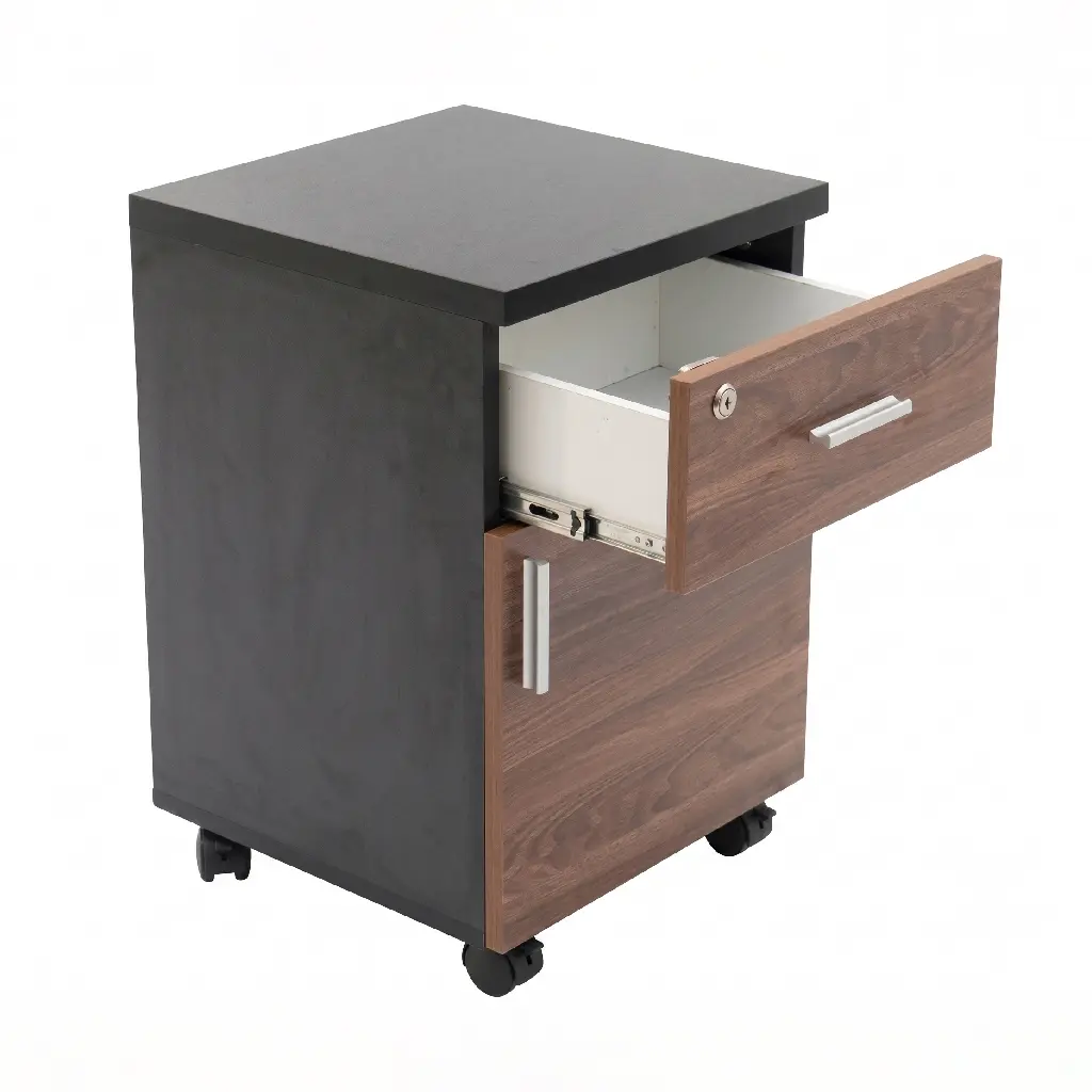 Tab văn phòng 2 ngăn có bánh xe - Gỗ MDF 5 Tab văn phòng 2 ngăn có bánh xe - Gỗ MDF - Ảnh 5