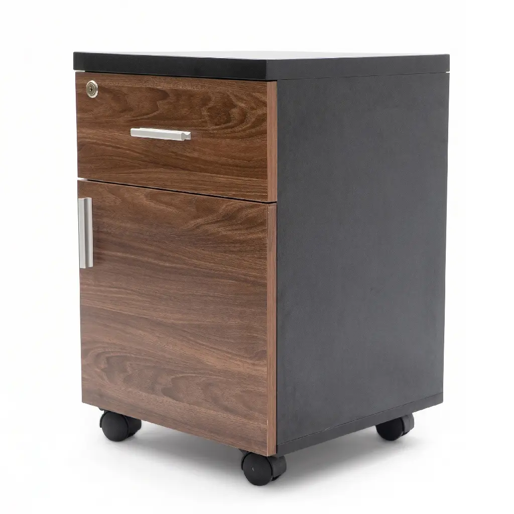 Tab văn phòng 2 ngăn có bánh xe - Gỗ MDF 6 Tab văn phòng 2 ngăn có bánh xe - Gỗ MDF - Ảnh 6