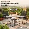 Bộ bàn ghế thư giãn Bistro dây rope VAMI – 2 ghế 1 bàn