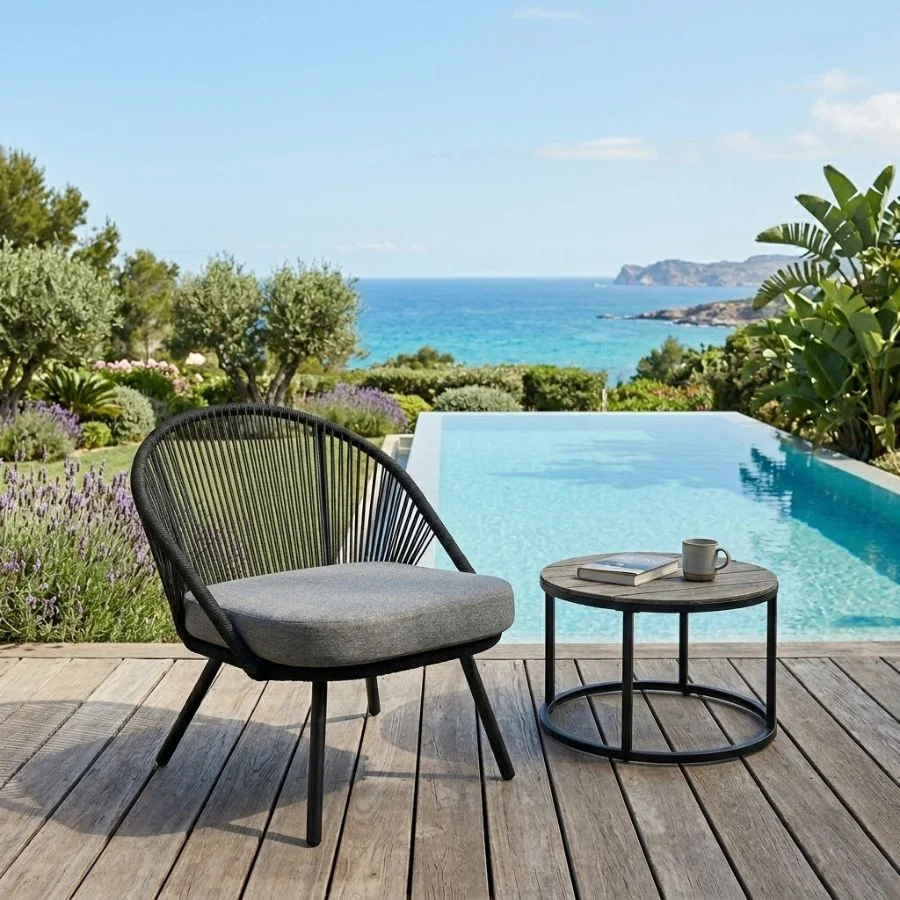 Ghế đơn dây Rope Chillon ngoài trời - Vải trượt nước - Thiết kế hiện đại 3 Ghế đơn dây rope Chillon