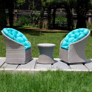 Bộ Bàn Ghế Xoay Mây Nhựa Cesena