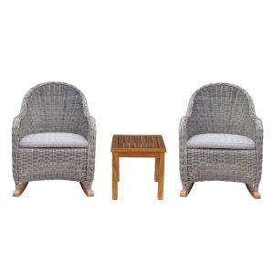 Bộ Bàn Ghế Bập Bênh Mây Nhựa Milan