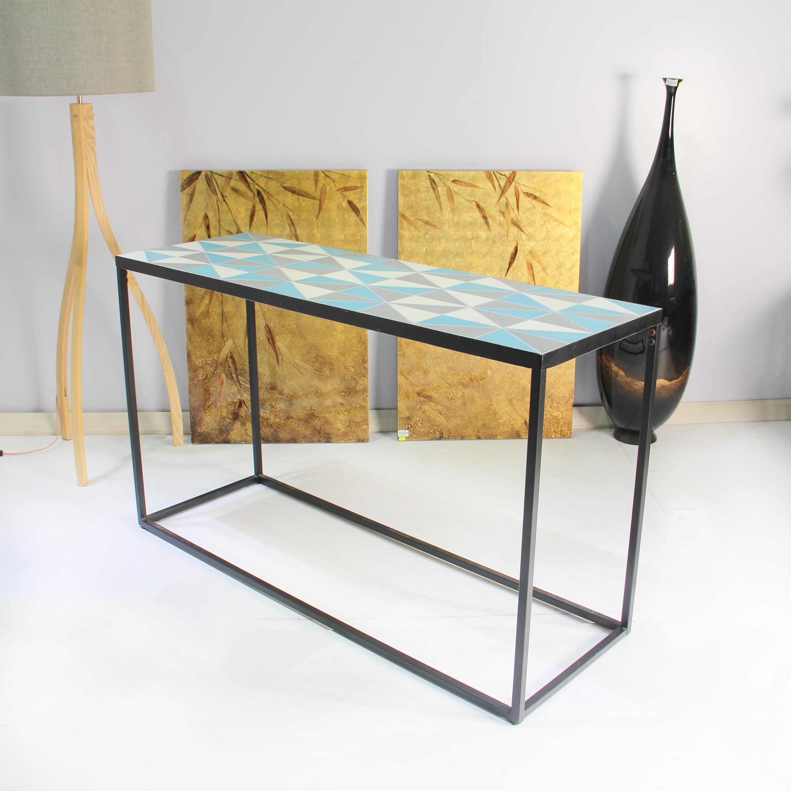 Bàn ăn hình chữ nhật caro