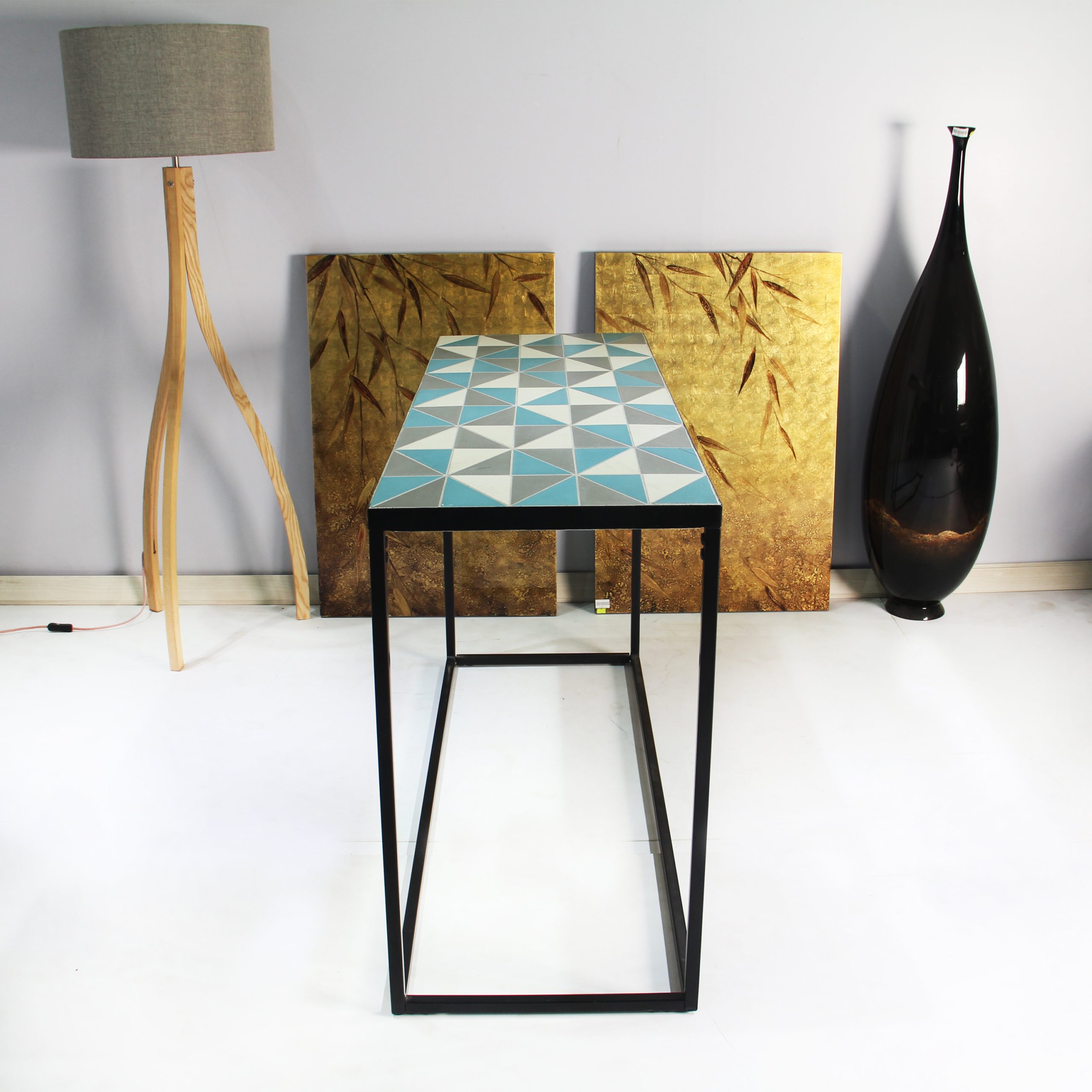 Bàn ăn hình chữ nhật caro