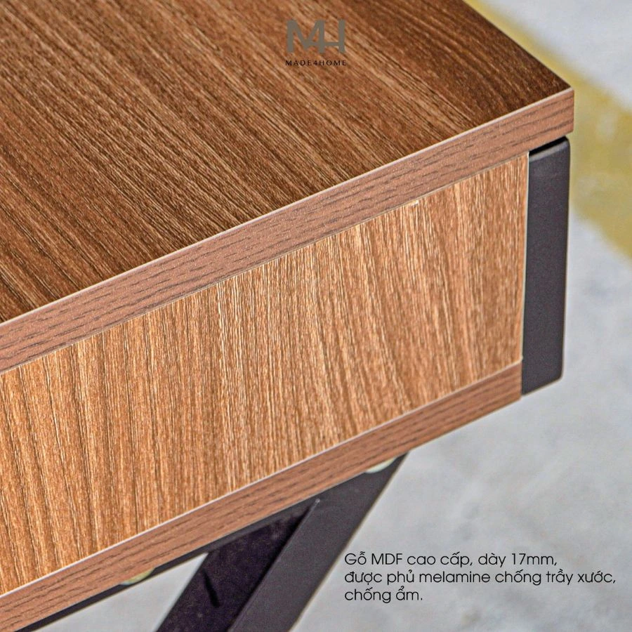 Bàn làm việc Bertha - Gỗ MDF chống trầy, có hộc tiện lợi