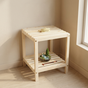 Home 111 Kệ gỗ thông đa năng 2 tầng - Gỗ nhập khẩu, cứng cáp, không ẩm mốc.