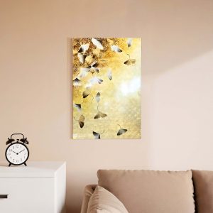 Tranh Sơn Mài Vẽ Tay Lá Gingo Nền Vàng LP-511C/14DV