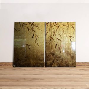Tranh Sơn Mài Vẽ Tay Cây Tre Nền Vàng LP-537/14DV