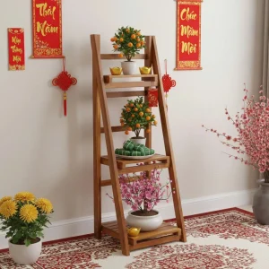 Kệ chữ A gỗ tràm Caley - màu nâu