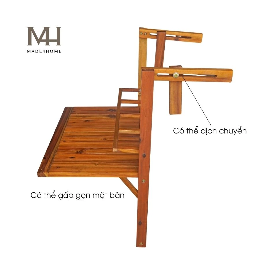 Bàn Gỗ Tràm Treo Ban Công