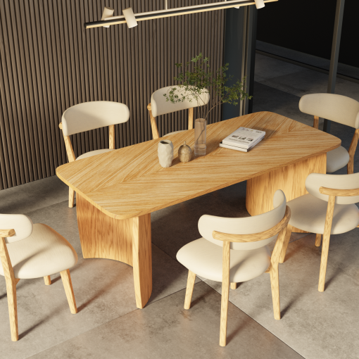 Bộ bàn ăn gia đình 06 ghế 1 bàn Chillon M4H