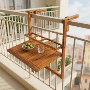 Home 83 Bàn Gỗ Tràm Treo Ban Công – Giải Pháp Tiện Ích Cho Không Gian Nhỏ