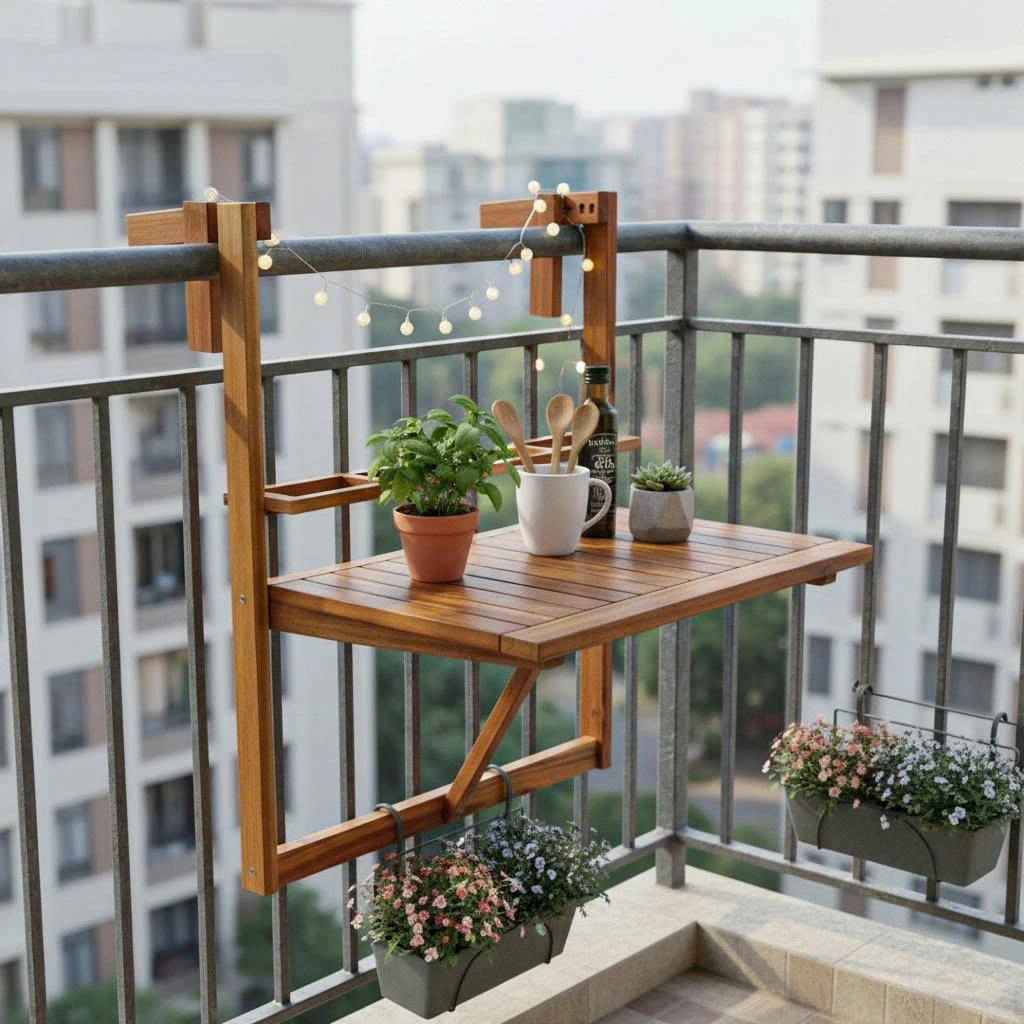 Bàn Gỗ Tràm Treo Ban Công – Giải Pháp Tiện Ích Cho Không Gian Nhỏ