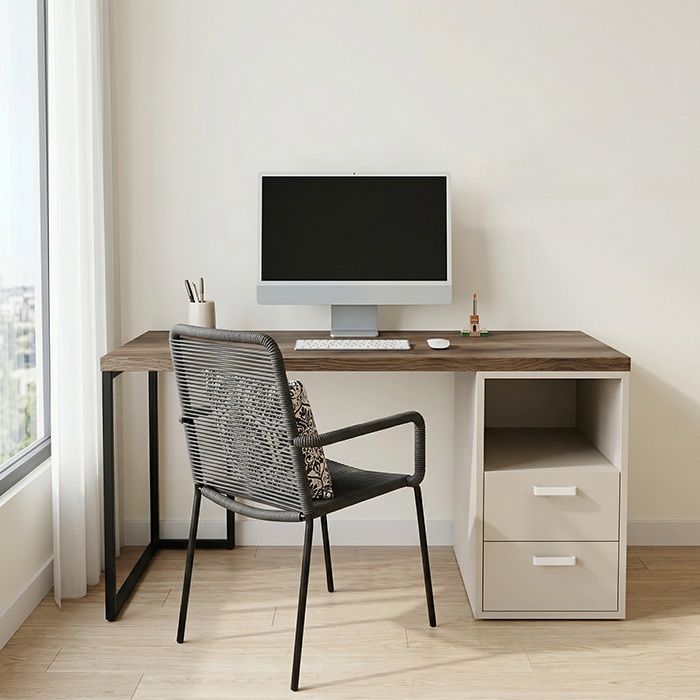 Bàn làm việc kèm hộc Gray- Gỗ MDF phủ Melanin chống trầy 3 Bàn làm việc kèm hộc Gray- Gỗ MDF phủ Melanin chống trầy