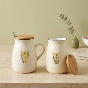 Ly cốc sứ Simple Cat