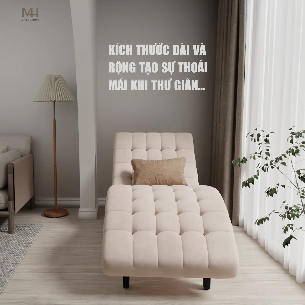 Ghế thư giãn Serene- Khung gỗ dầu, nệm cao cấp ôm trọn cơ thể.