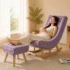 Ghế thư giãn Horizon màu tím – Ghế bập bênh cao cấp gỗ thông nhập khẩu, vải nhung mềm mịn