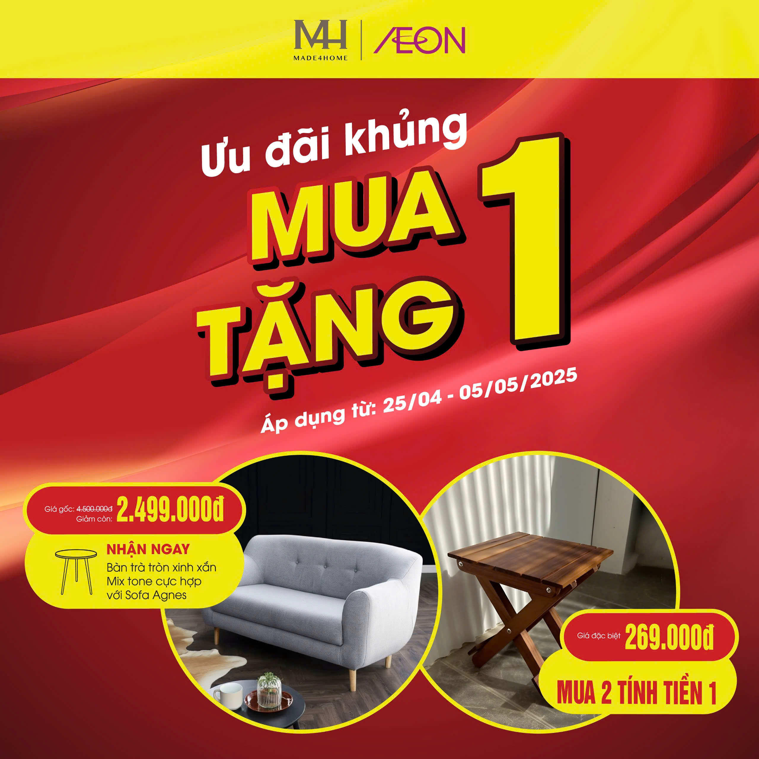 Ưu Đãi Nội Thất Lễ 30/4 tại Aeon Mall | Giảm đến 50% cùng M4H
