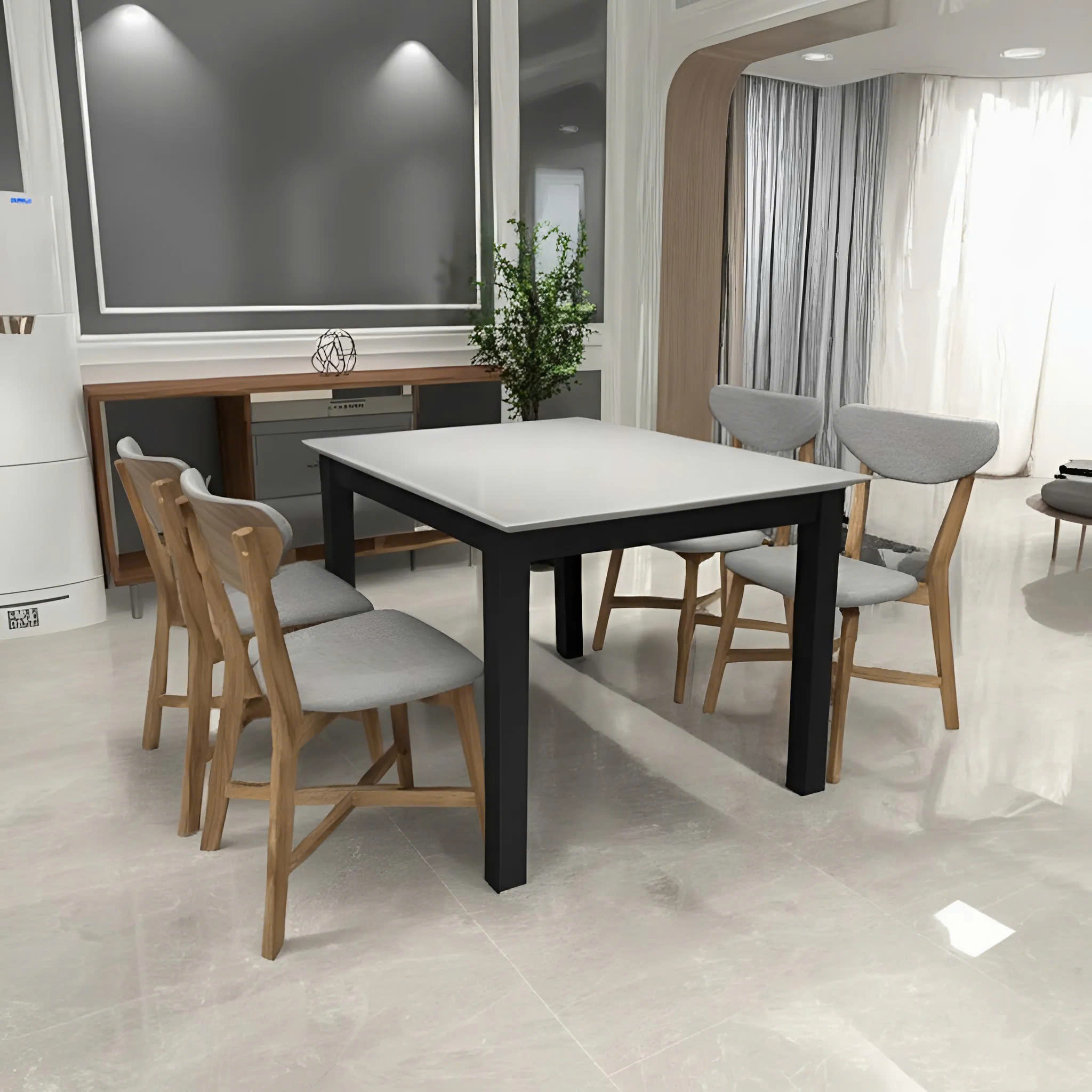 Bộ Bàn Ăn Gỗ Tràm 4 Ghế Made4Home