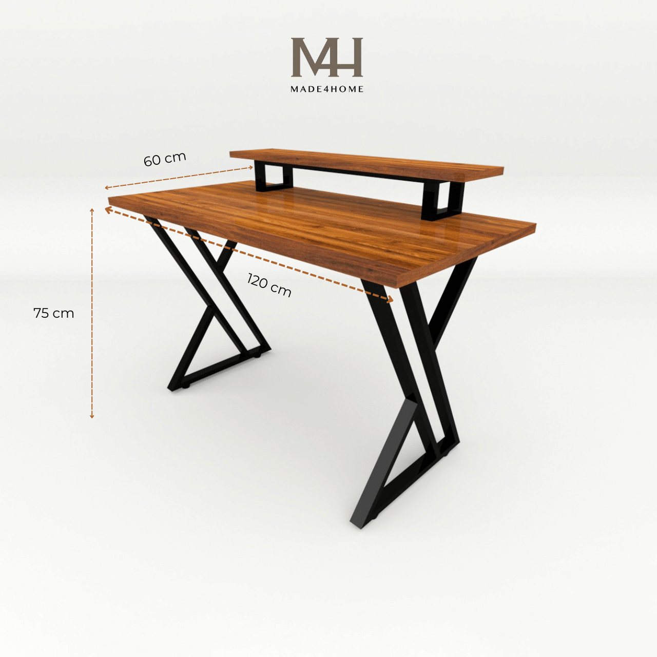 Bàn Làm Việc Bricen Gỗ MDF Chân Sắt – Thiết Kế Hiện Đại, Có Kệ Laptop