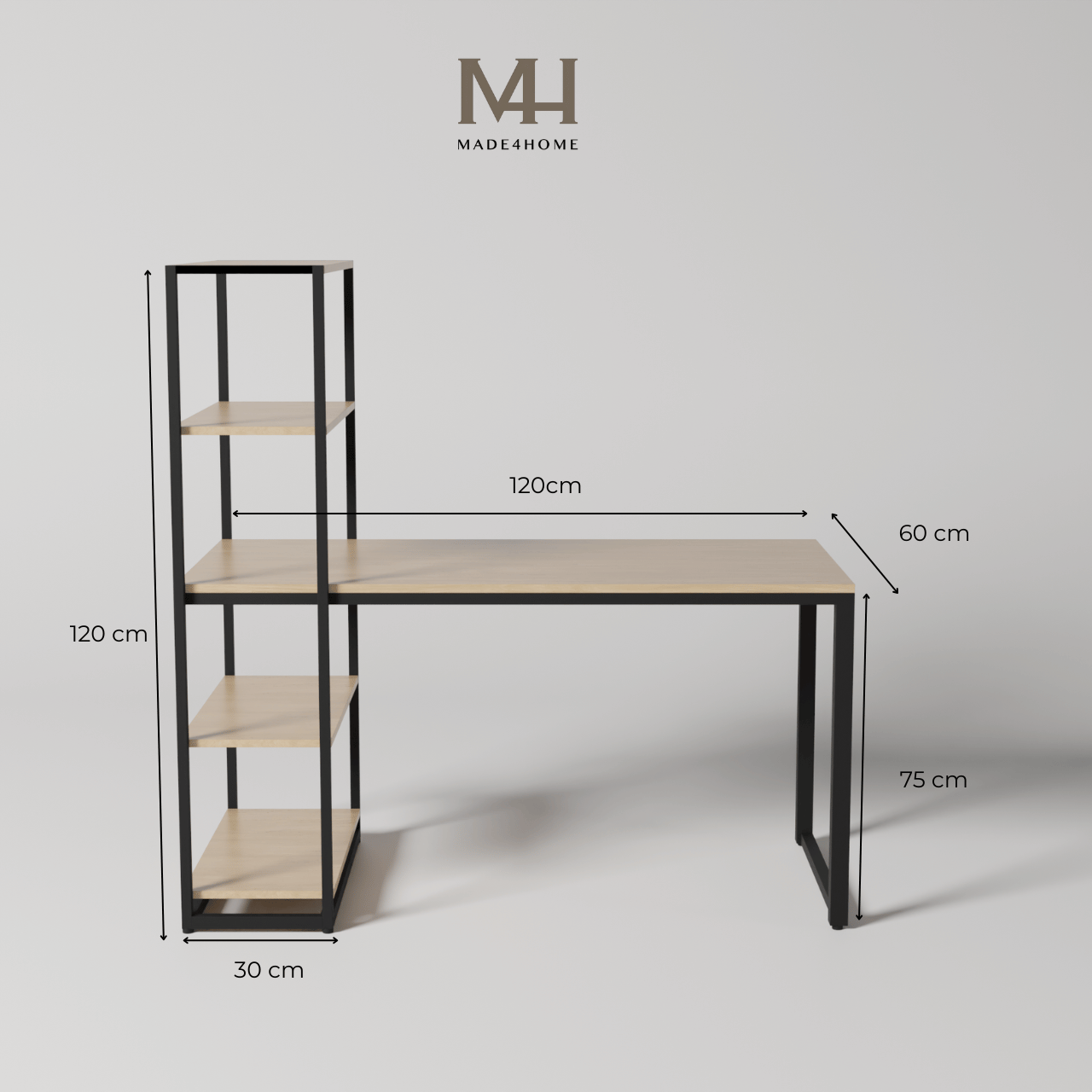 Bàn Làm Việc Lymon – Gỗ MDF - Chân Sắt Sơn Tĩnh Điện