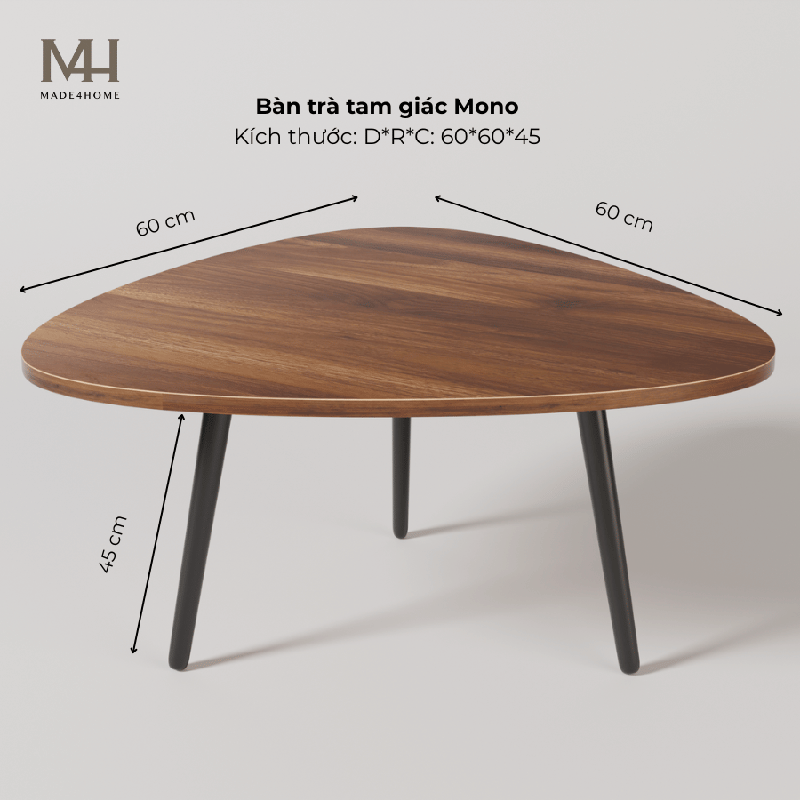 Bàn Trà Tam Giác Mono – Gọn Nhẹ, Hiện Đại, Chất Liệu Cao Cấp