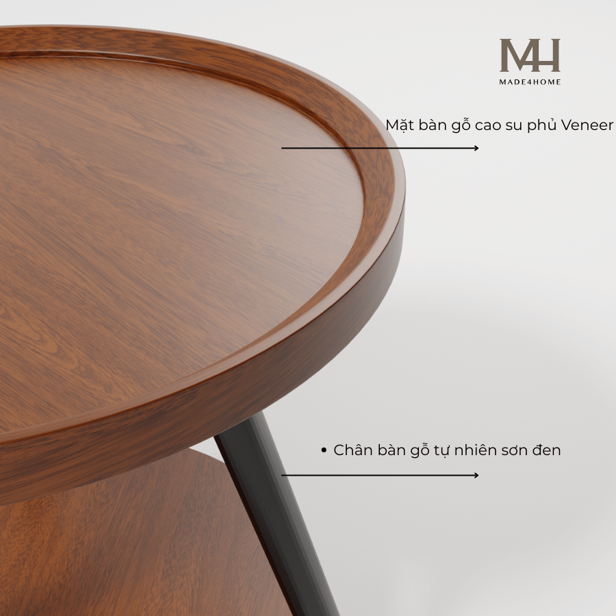 Bàn Trà 2 Tầng Vernestine – Thiết Kế Gỗ Hiện Đại, Dễ Lắp Ráp, Phù Hợp Mọi Không Gian