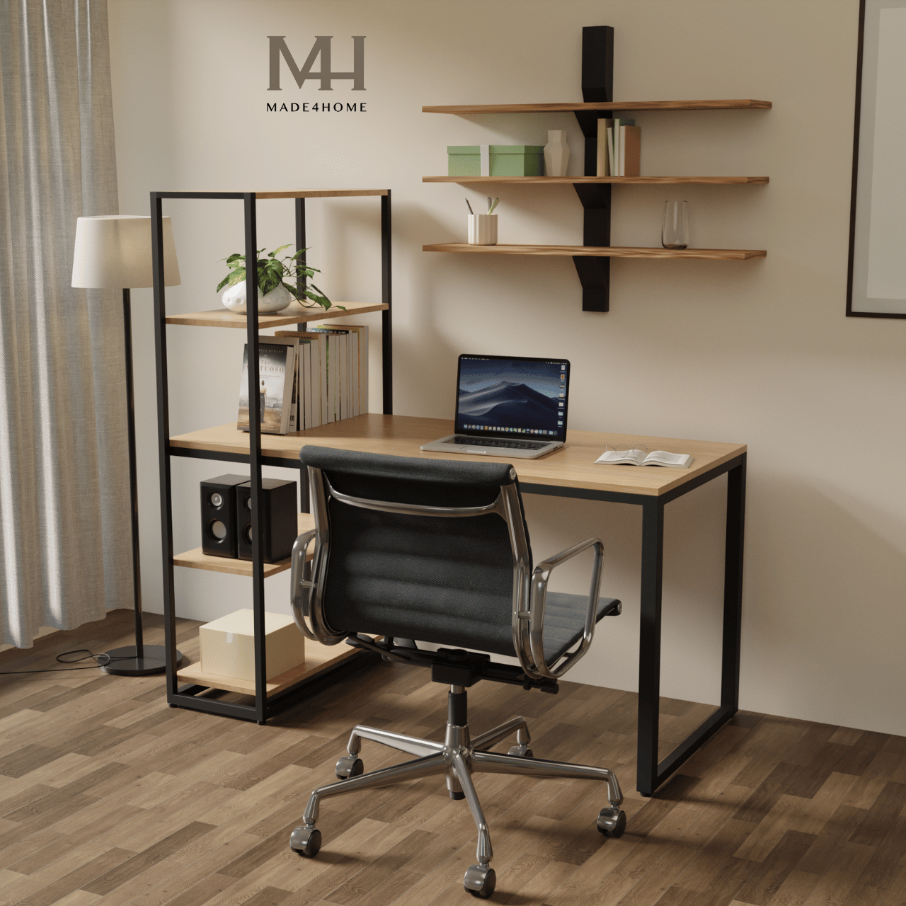 Bàn Làm Việc Lymon – Gỗ MDF - Chân Sắt Sơn Tĩnh Điện