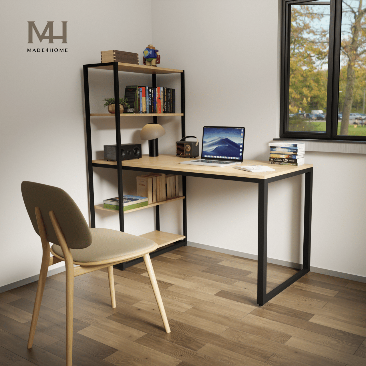 Bàn Làm Việc Lymon – Gỗ MDF - Chân Sắt Sơn Tĩnh Điện