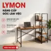 Bàn Làm Việc Lymon – Gỗ MDF - Chân Sắt Sơn Tĩnh Điện