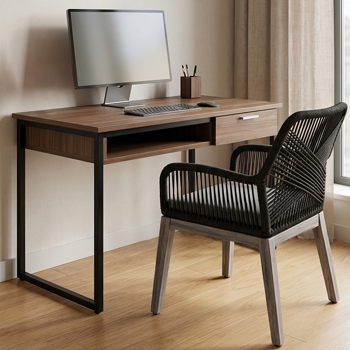 Bàn làm việc Channay gỗ MDF chân sắt – Thiết kế đơn giản hiện đại 3 Bàn làm việc Channay gỗ MDF chân sắt – Thiết kế đơn giản hiện đại